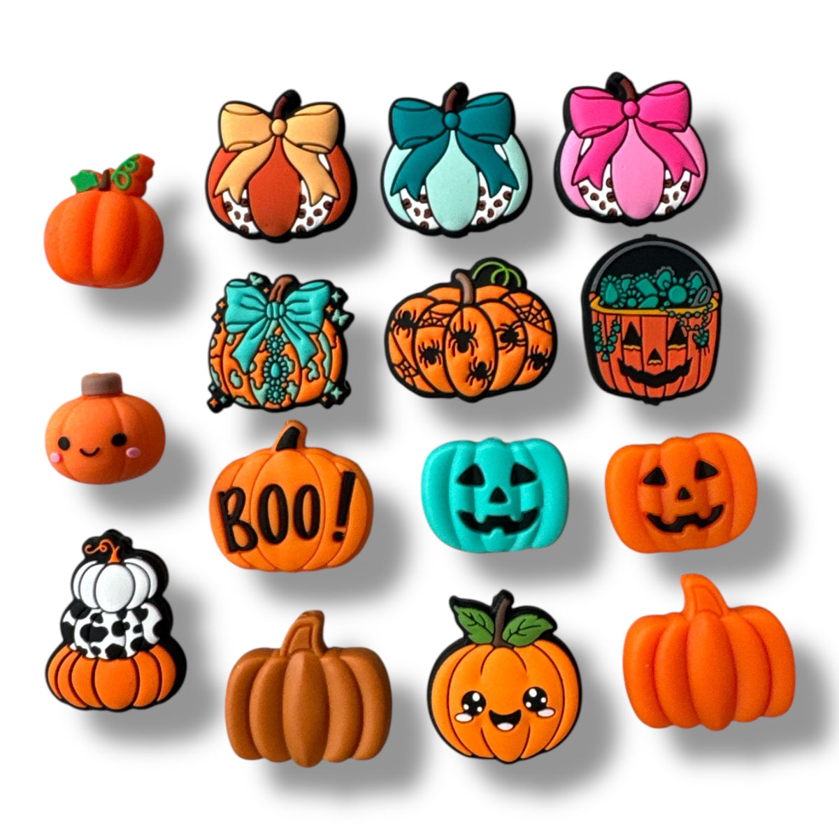 A79-   "Pumpkin" Silicone Focal 15 Bead Set