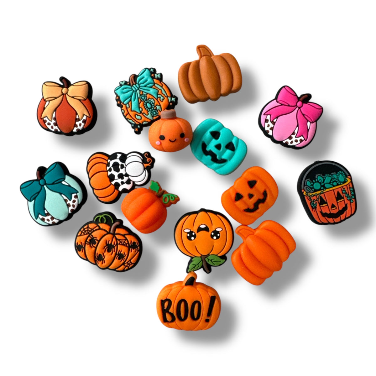 A79-   "Pumpkin" Silicone Focal 15 Bead Set
