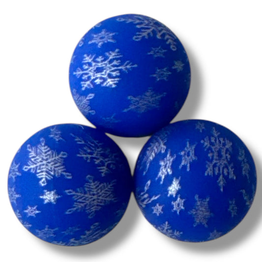 T53- “15mm Blue Snowflake” Silicone Beads