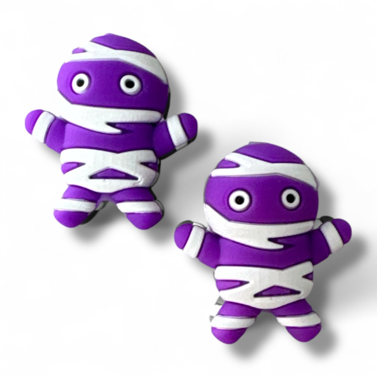 h977- "3D Purple Mummy" Silicone Focal Bead