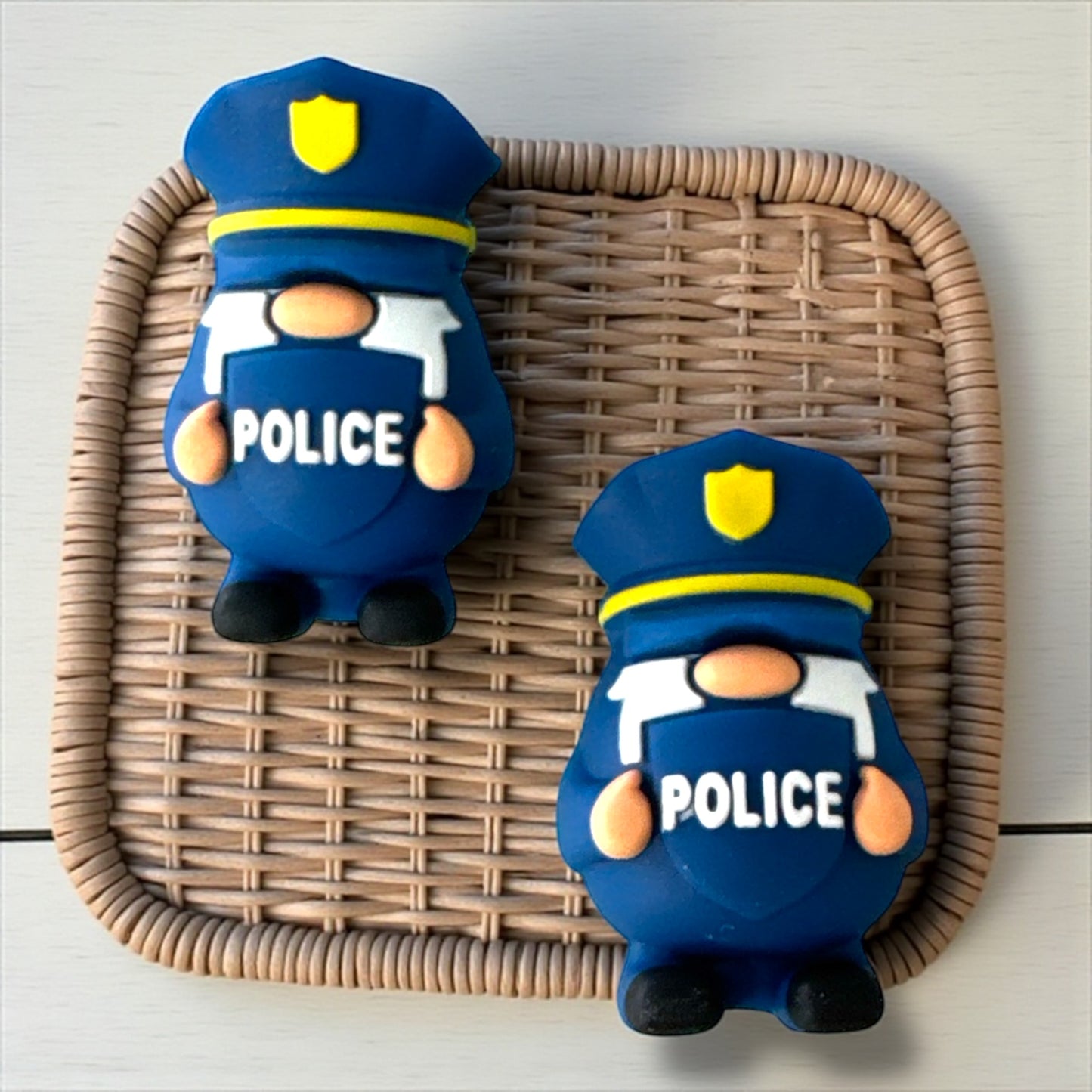 T183 "3D Police Gnome" Silicone Focal Bead