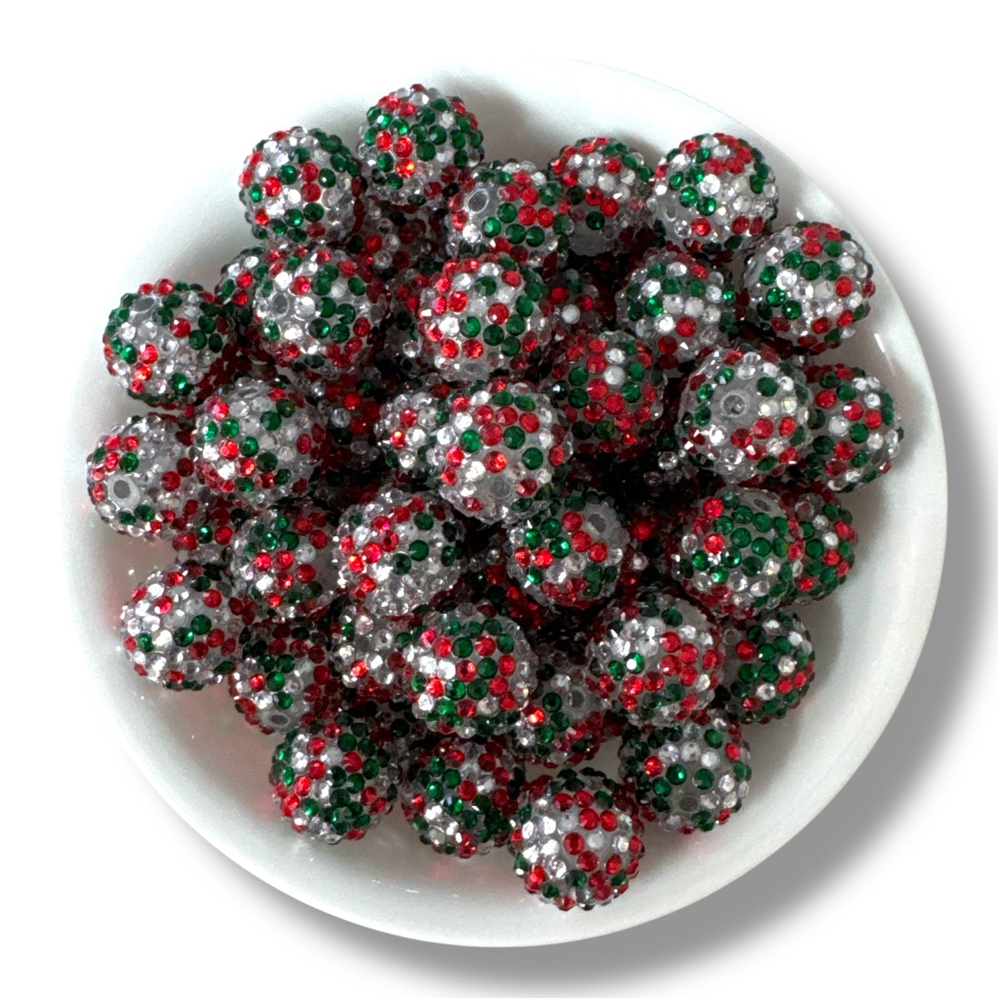 #1216 -  20mm Christmas Confetti Rhinestone  Beads (1 Count)