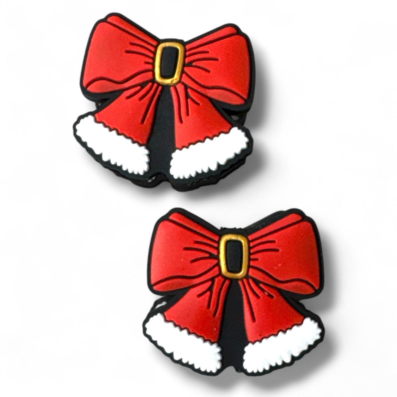 X63- "Santa Bow" Silicone Focal Bead