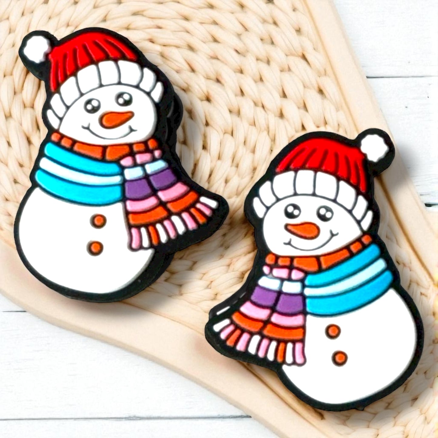 X60- "Snowman" Silicone Focal Bead