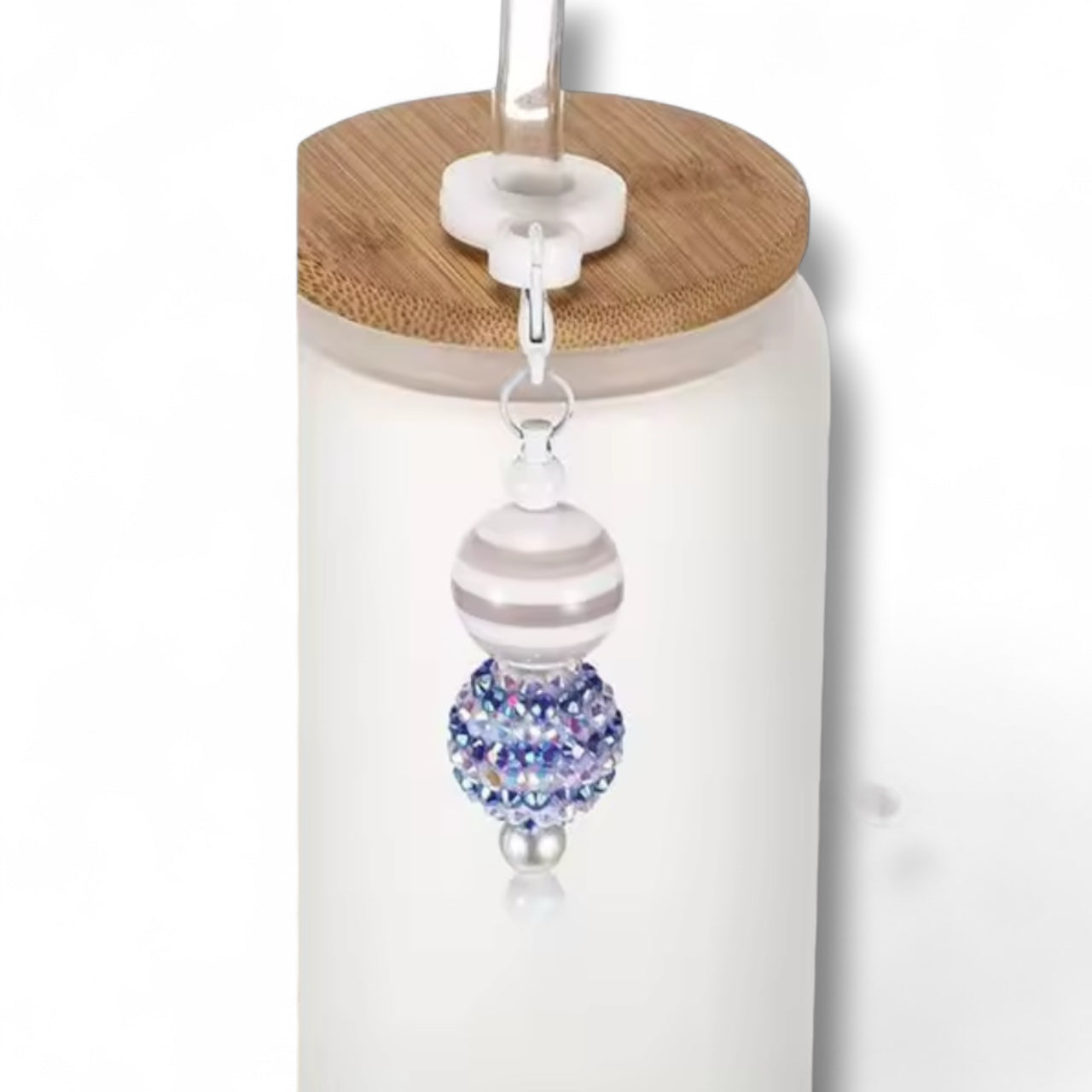 P97 - "White" Beadable Straw Charm