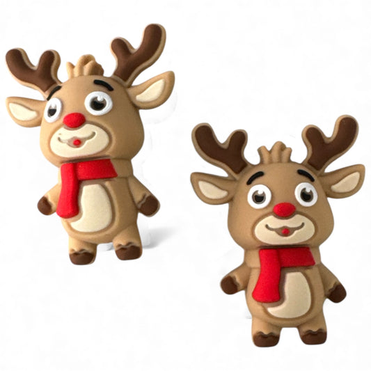 X80- "3D Reindeer" Silicone Focal Bead