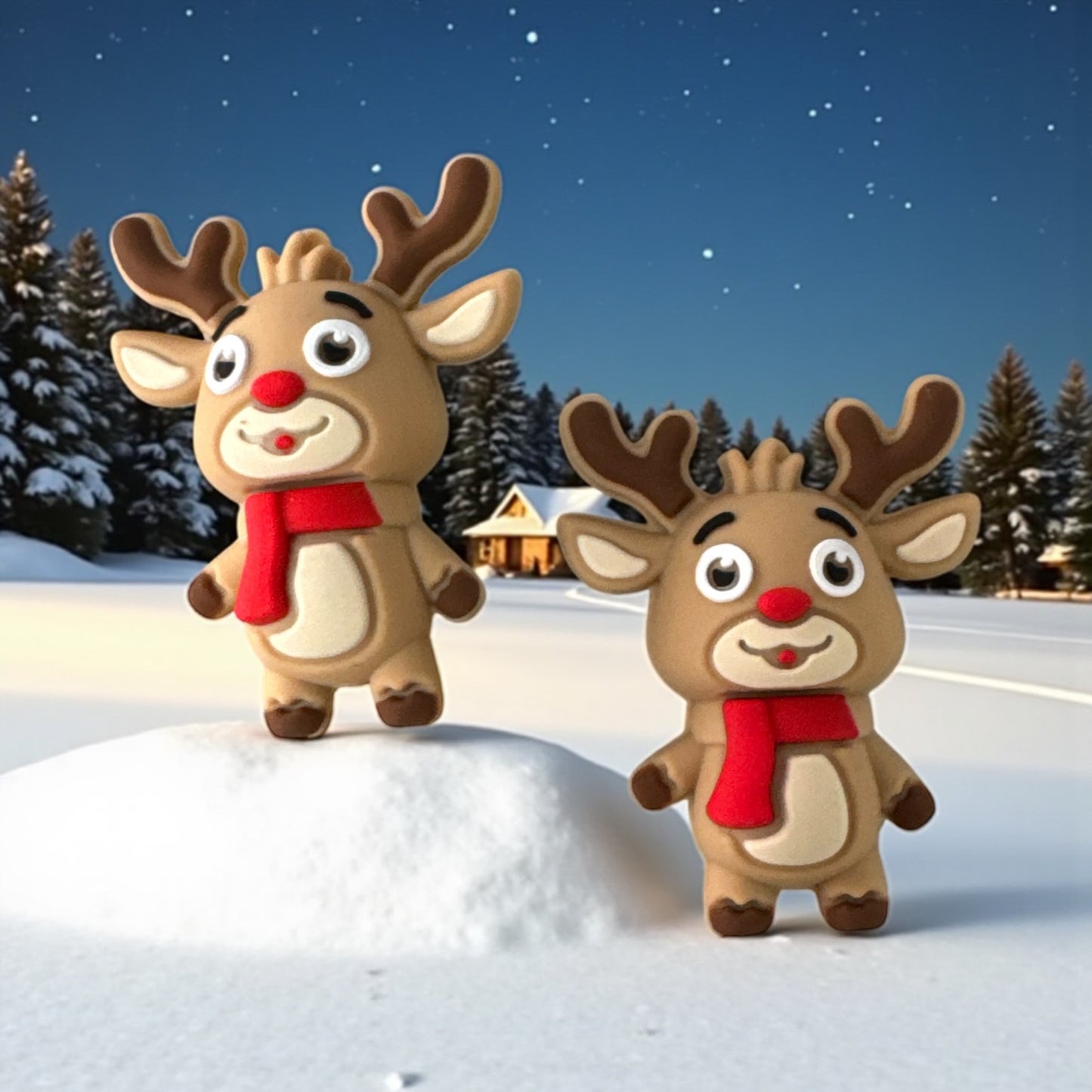 X80- "3D Reindeer" Silicone Focal Bead