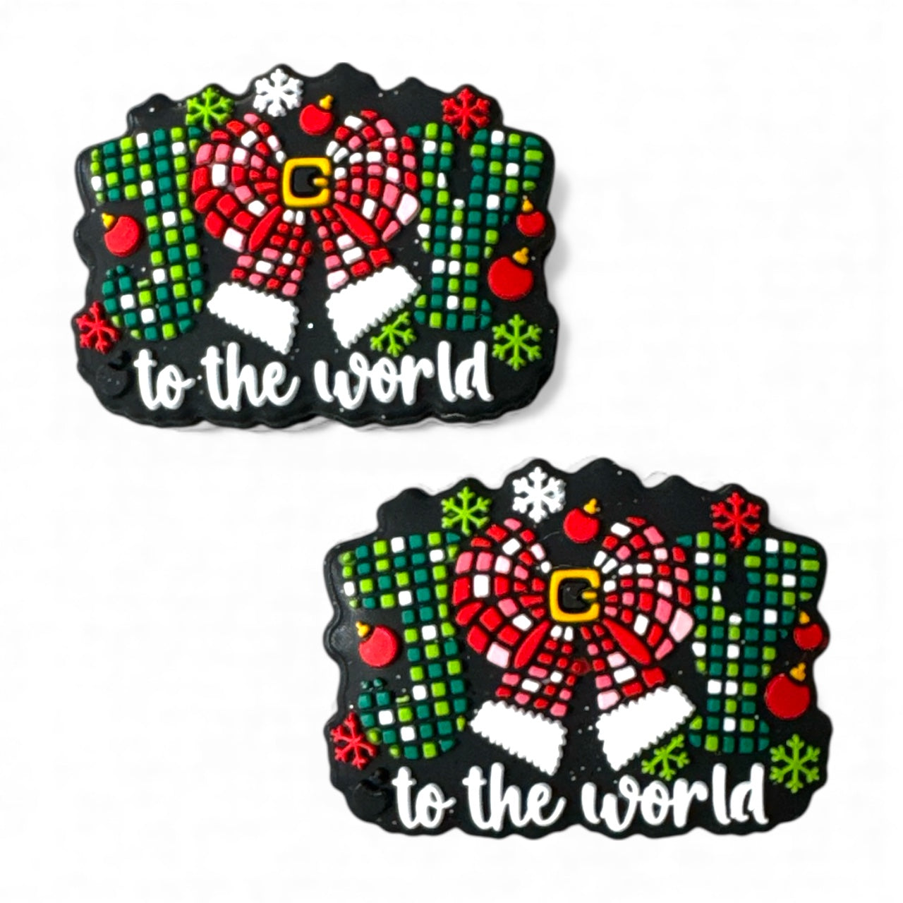 X111- "Joy to The World" Silicone Focal Bead