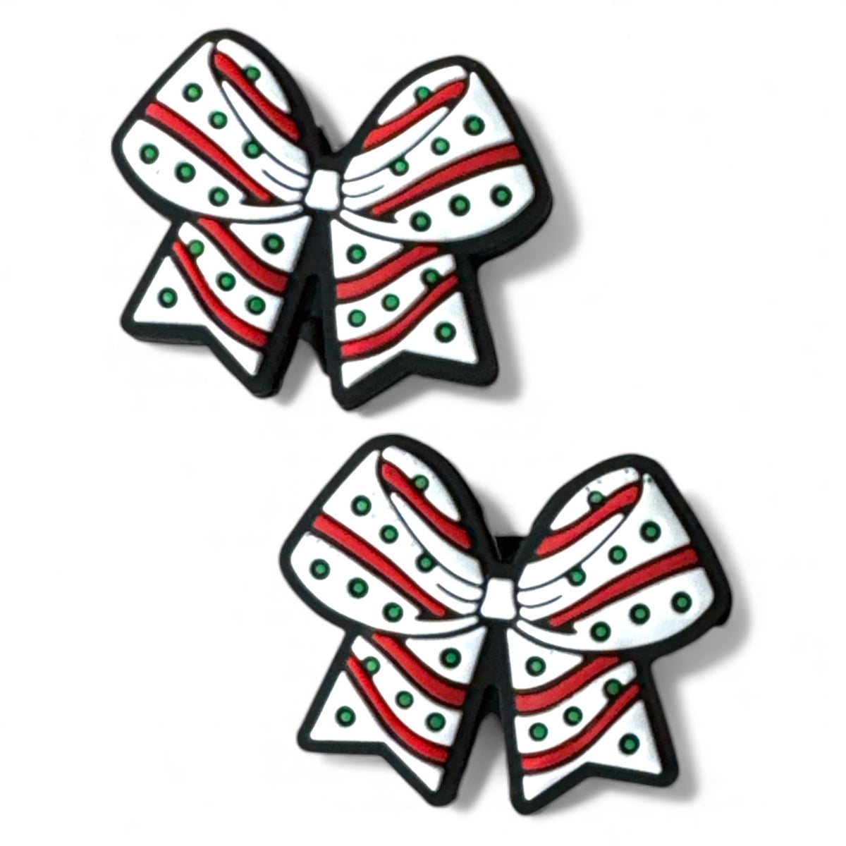 X161- "Christmas Cake Bow" Silicone Focal Bead