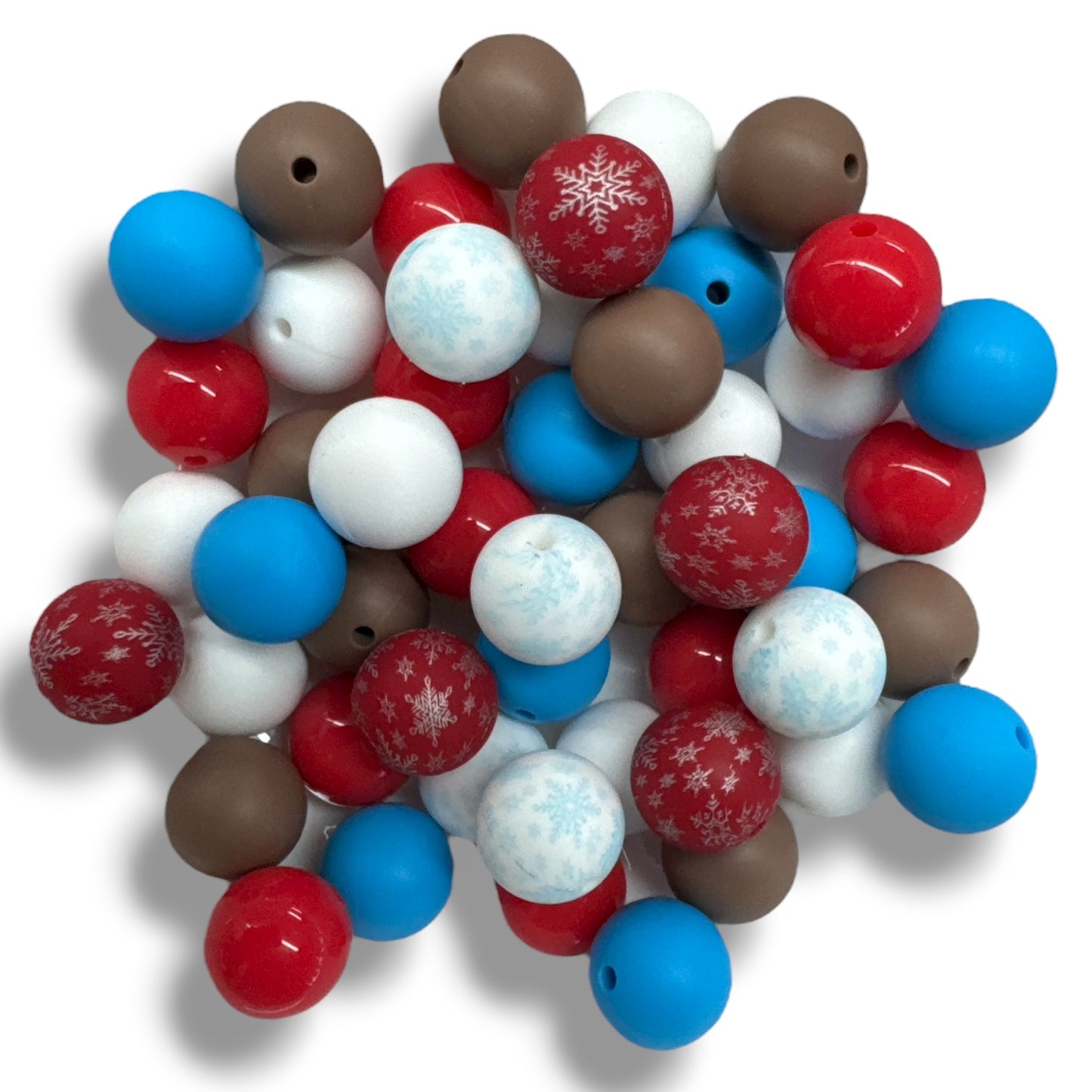 CK- 3-  🎅 "Rudolph" 15mm 50 Count Silicone Bead Mix🎅