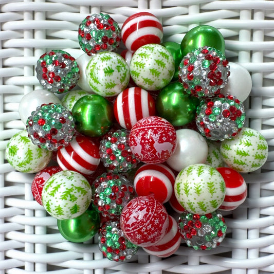 CK- 100-  🎄 20mm "Oh Christmas Tree" (50 Count) Bead Pack 🎄