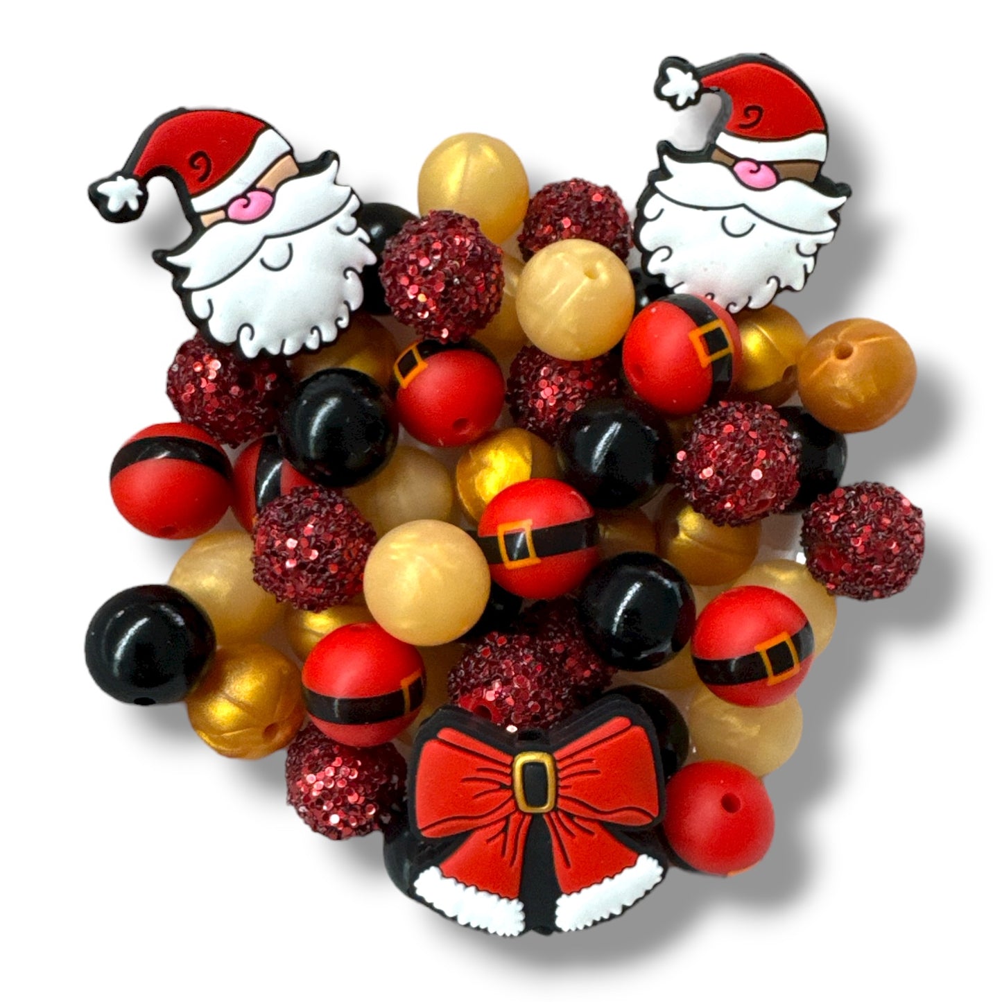 CK- 122-  🎅 “Santa Claus Is Coming to Town” 53 Piece Silicone Bead Set 🎅