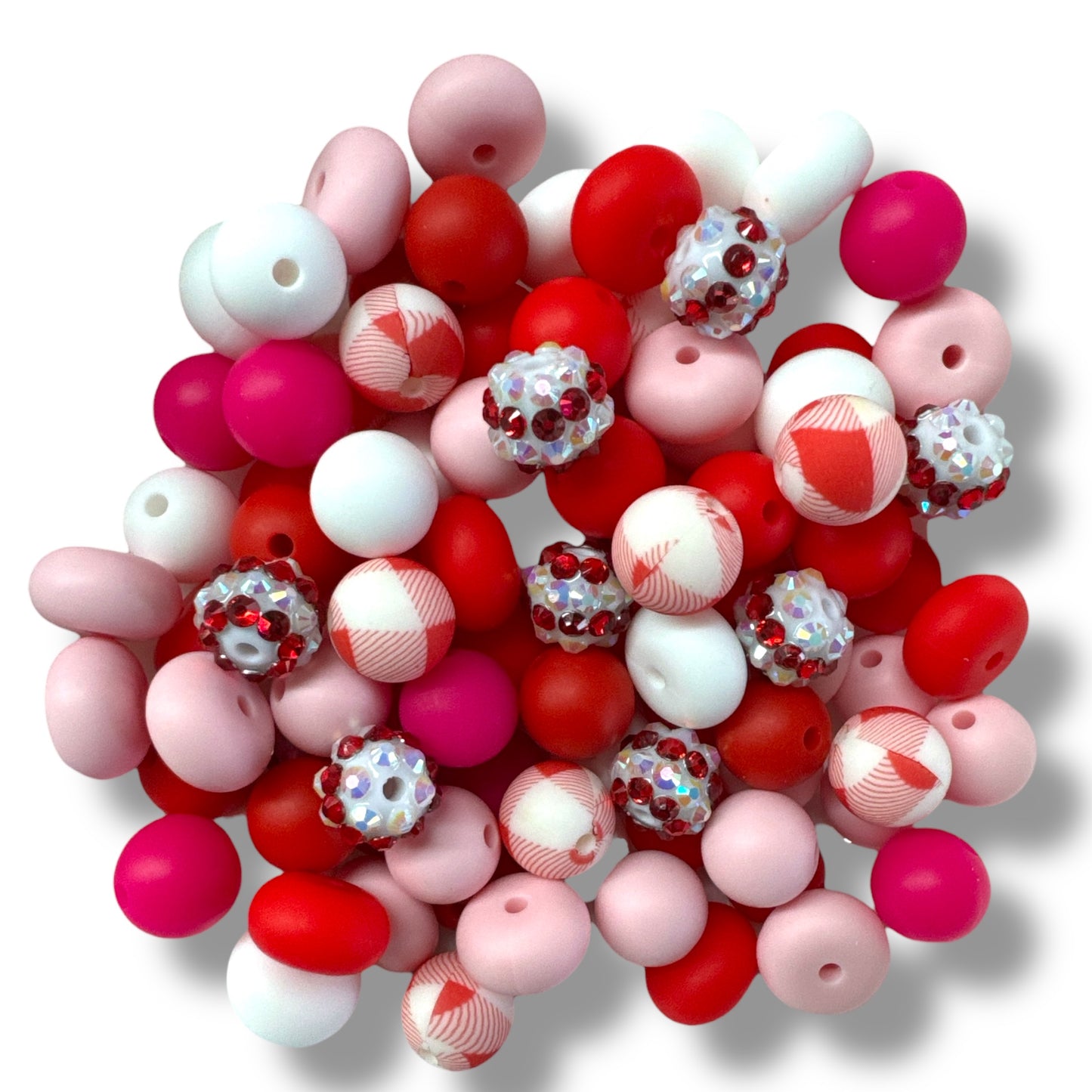 CK- 211-   💖 Valentine’s Day Small Bead Mix – 12mm & Abacus (100 Count) 💖