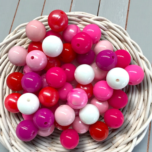 "Sweetheart Opal & Gloss” 15mm 50 Count Silicone Bead Mix 💕 – Ideal for Beadable Pens & Keychains