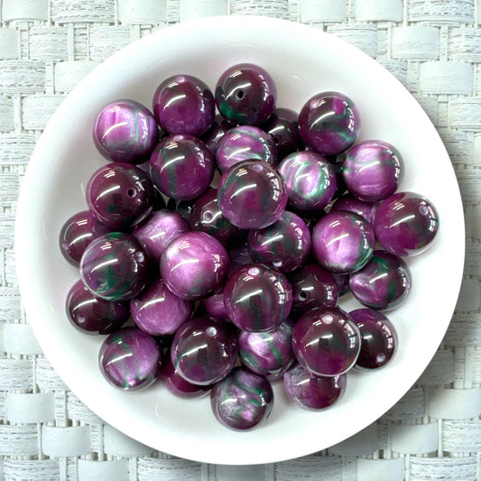 #950 - 20mm Deep Purple Pearlescent Acrylic Bead (1 Count)