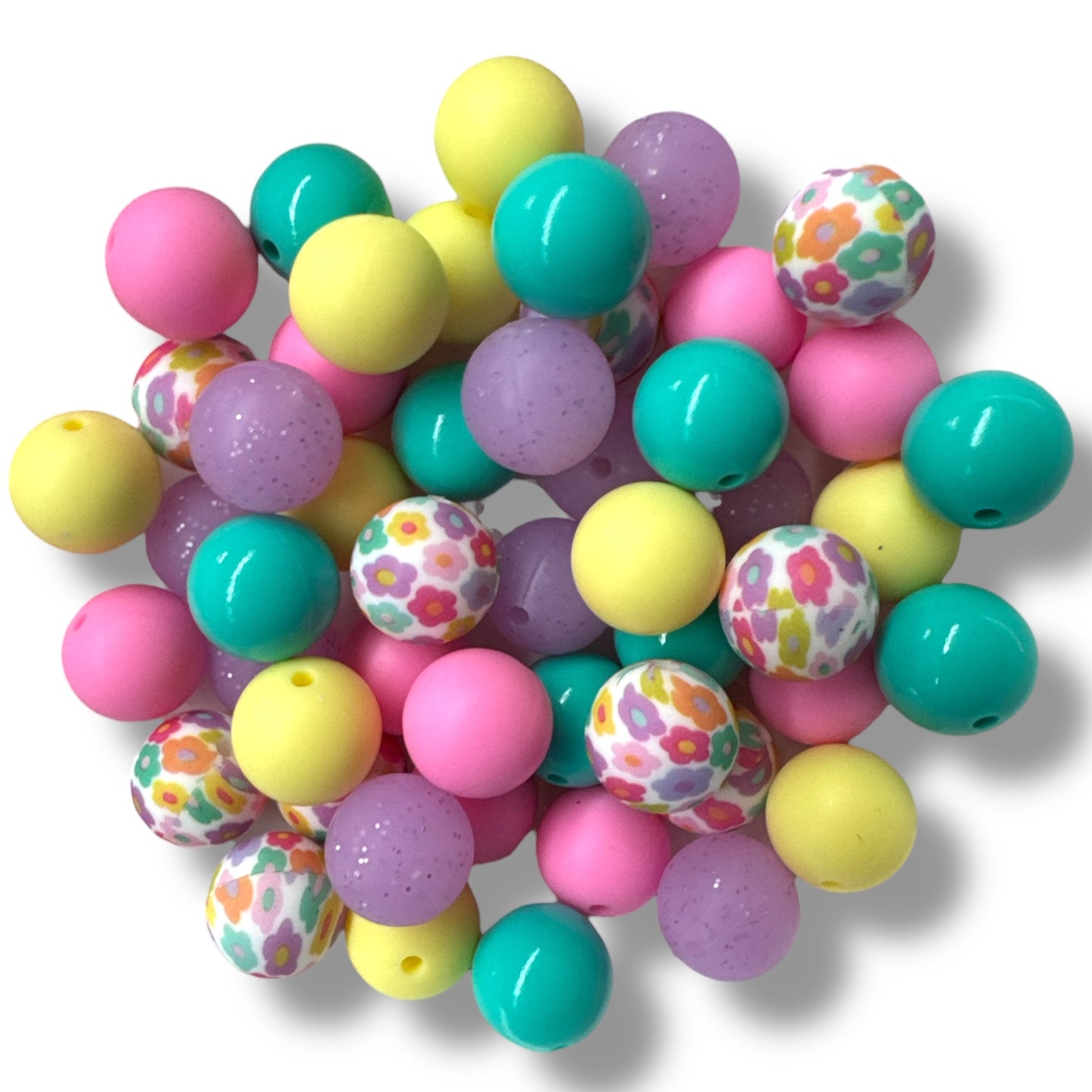 🌸 Pretty Little Pastels – 15mm Silicone Bead Lot (50 Count) – Ideal for Beadable Pens & Keychains