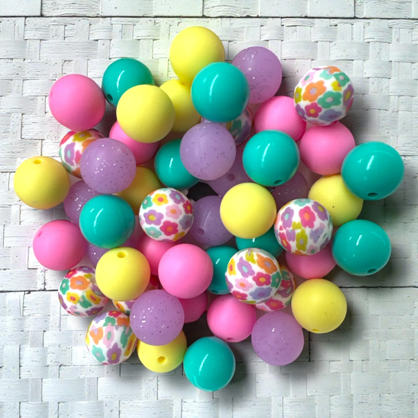 🌸 Pretty Little Pastels – 15mm Silicone Bead Lot (50 Count) – Ideal for Beadable Pens & Keychains