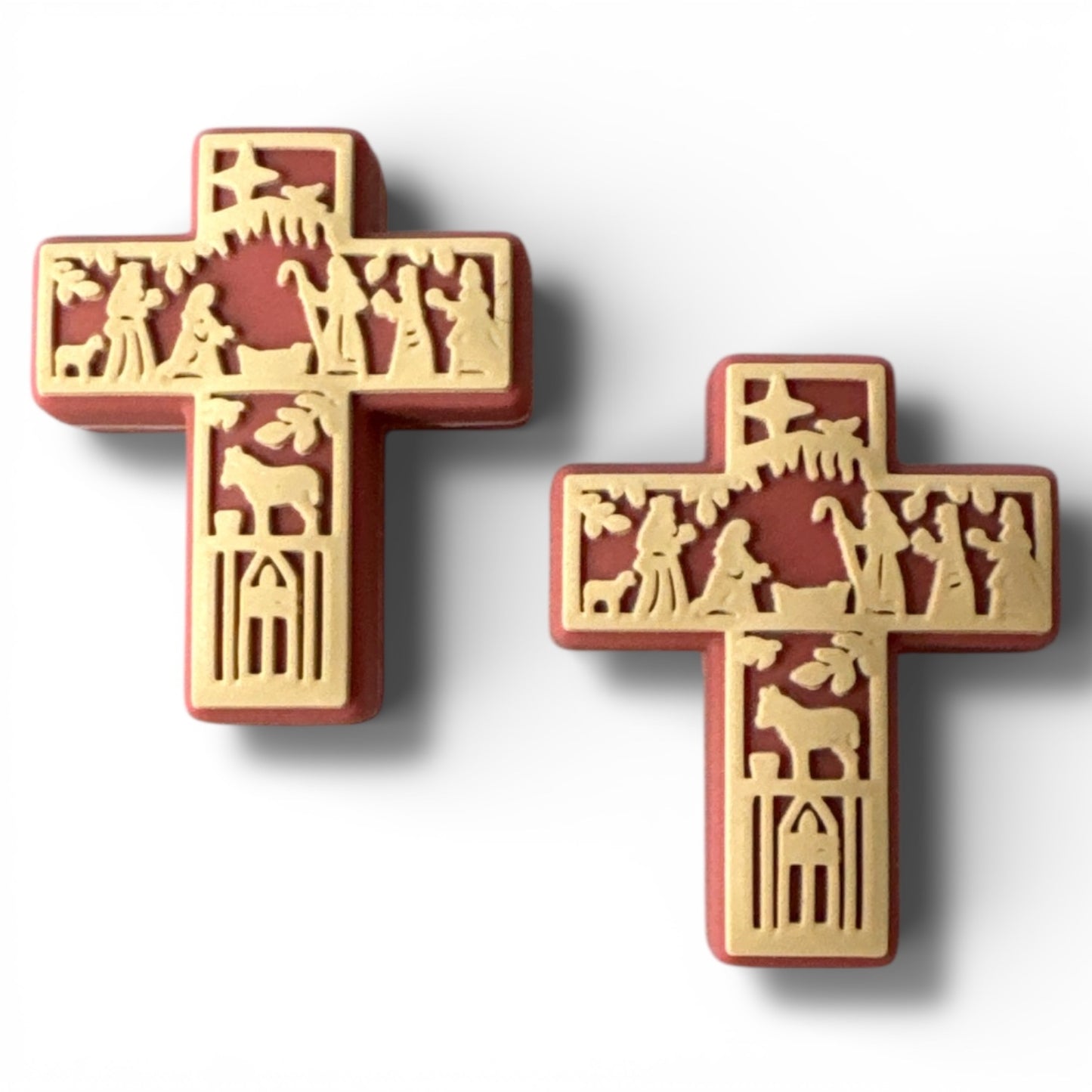 X064-  “Cross” Silicone Focal Bead (1 Count)