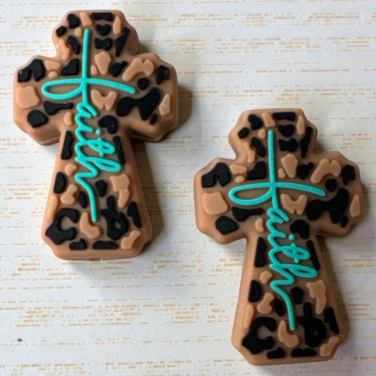 X063-  “Western Cross” Silicone Focal Bead (1 Count)