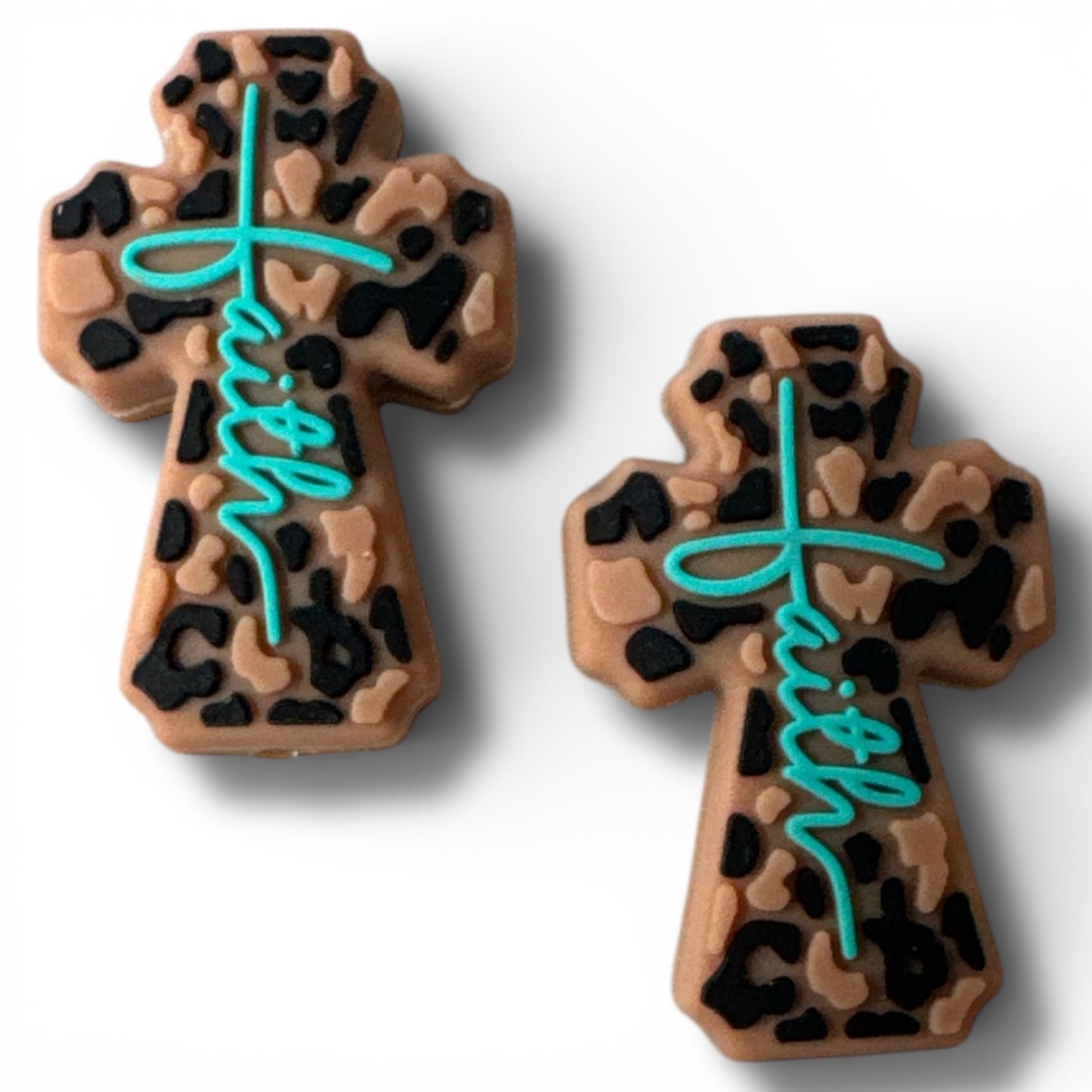 X063-  “Western Cross” Silicone Focal Bead (1 Count)