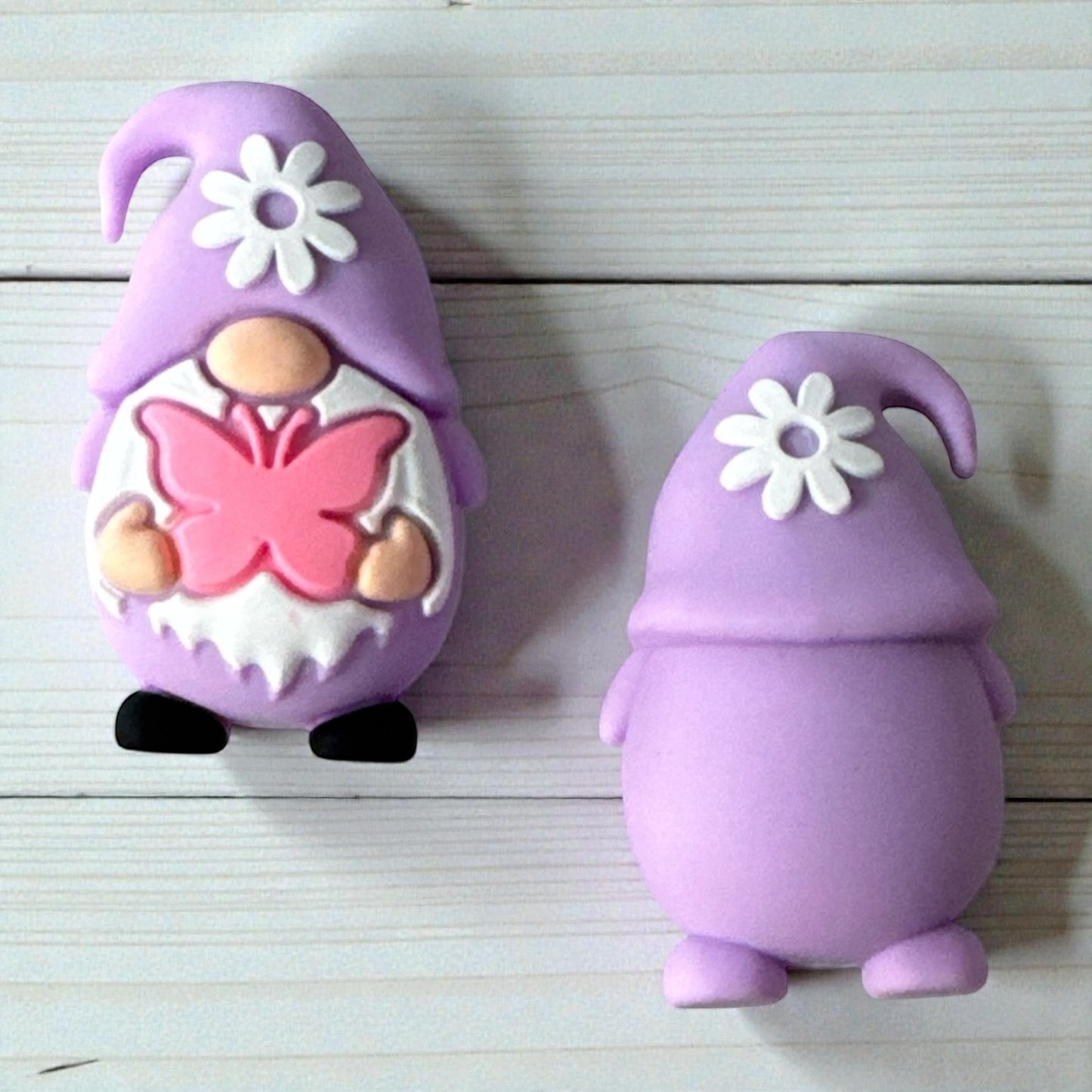 X062-  “3D Purple Spring Gnome” Silicone Focal Bead (1 Count)