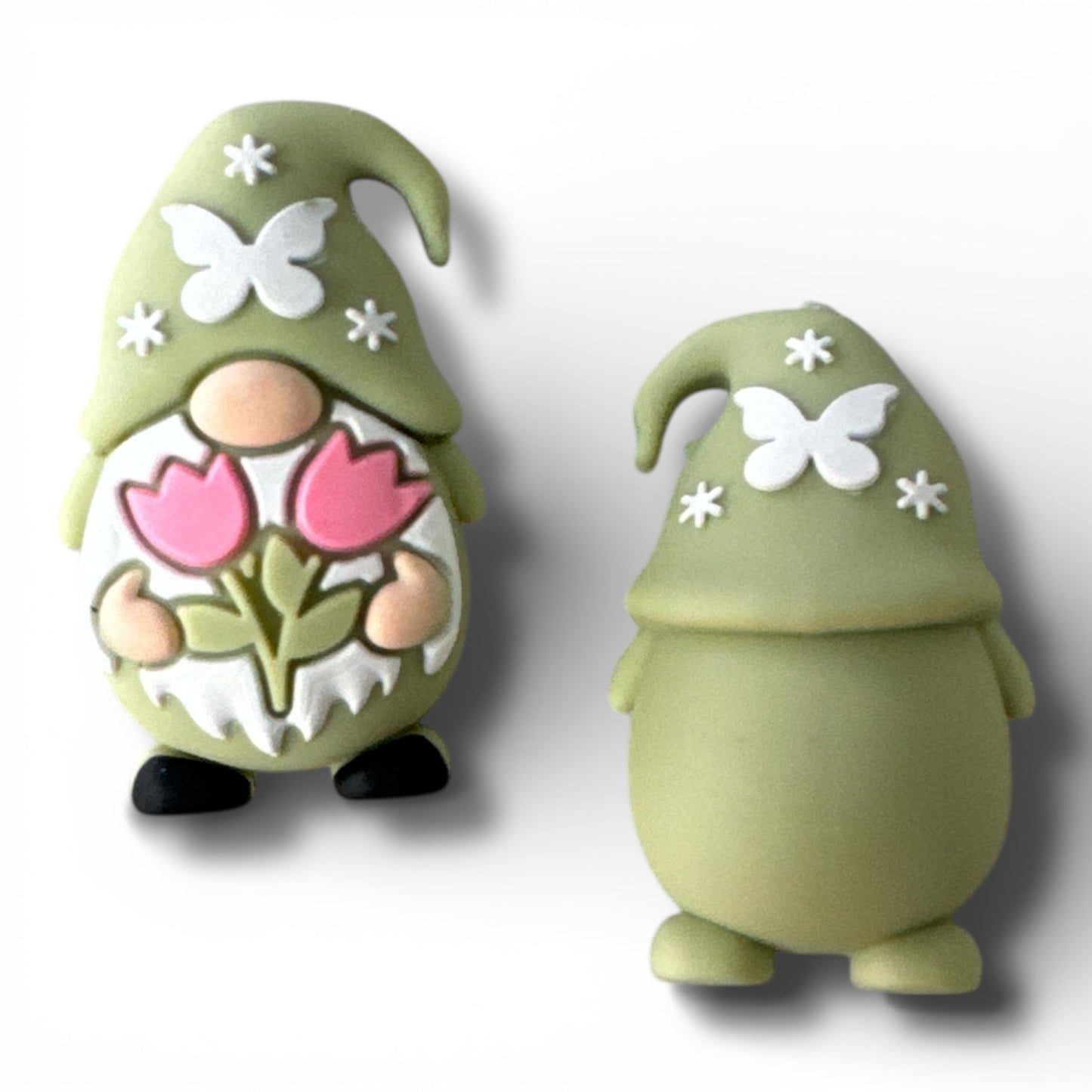 X058-  “3D Sage Spring Gnome” Silicone Focal Bead (1 Count)