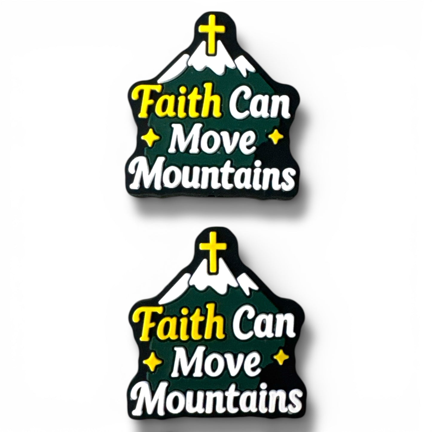 X038-  “Faith Can Move Mountains” Silicone Focal Bead (1 Count)