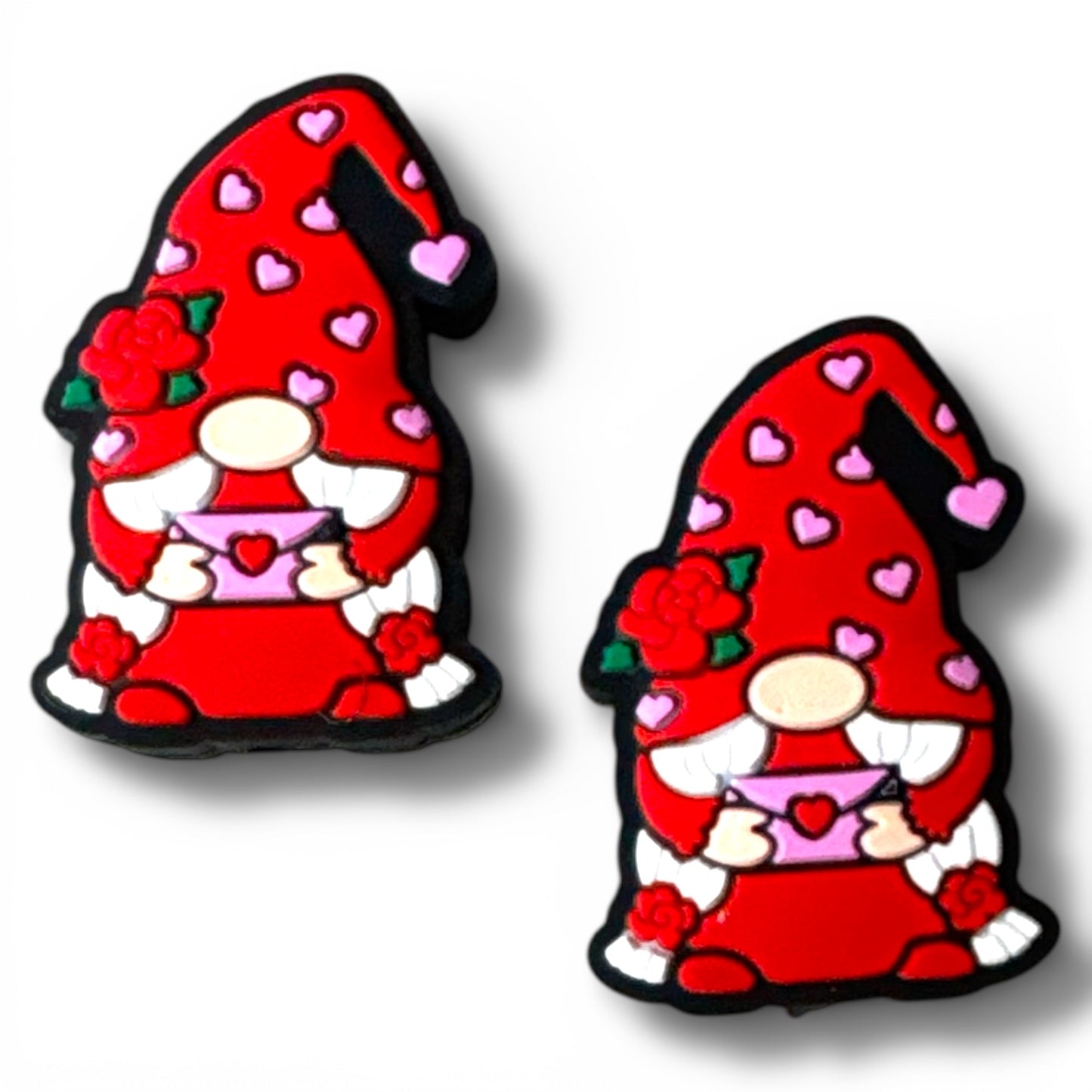 X041 -  “Red Love Gnome” Silicone Focal Bead (1 Count)