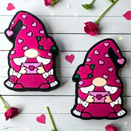 X044 -  “Pink Love Gnome” Silicone Focal Bead (1 Count)