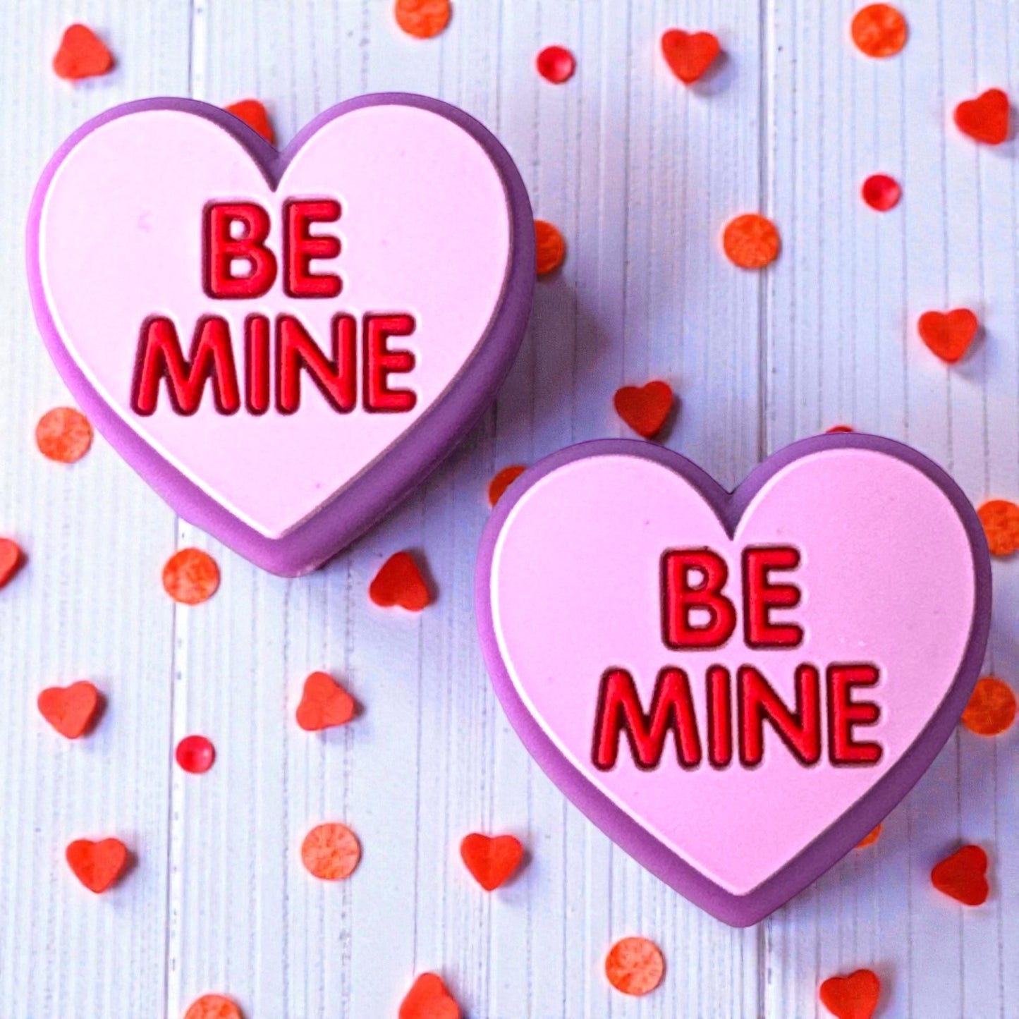 X002 -  “Be Mine- Conversation Heart” Silicone Focal Bead (1 Count)