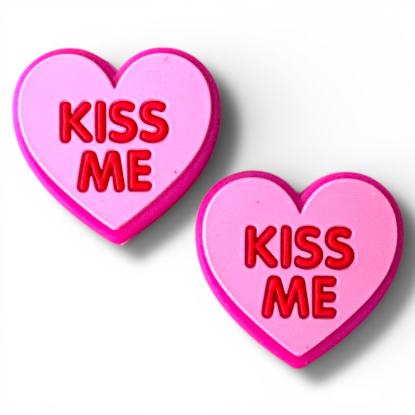 X001 -  “Kiss Me- Conversation Heart” Silicone Focal Bead (1 Count)