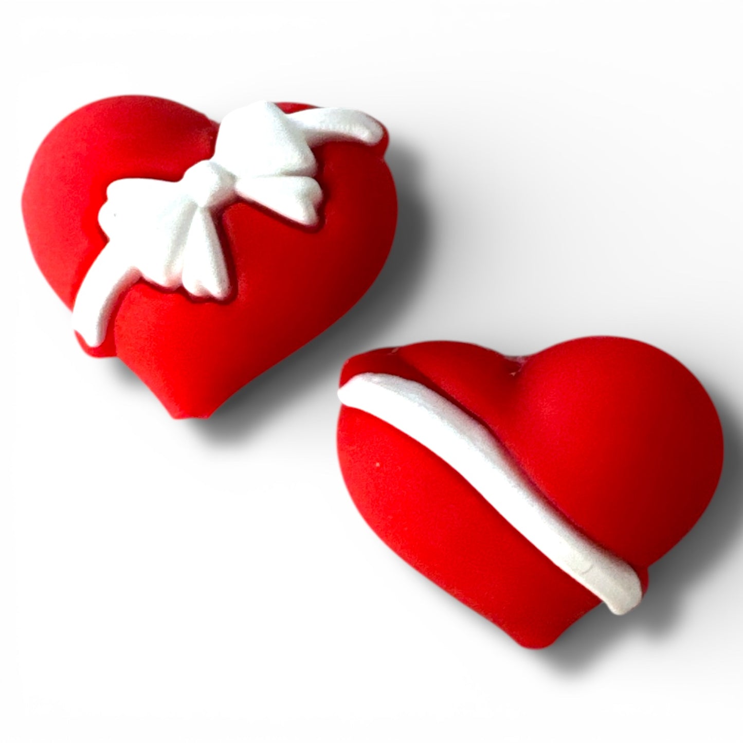 X049-  “3D Heart” Silicone Focal Bead (1 Count)