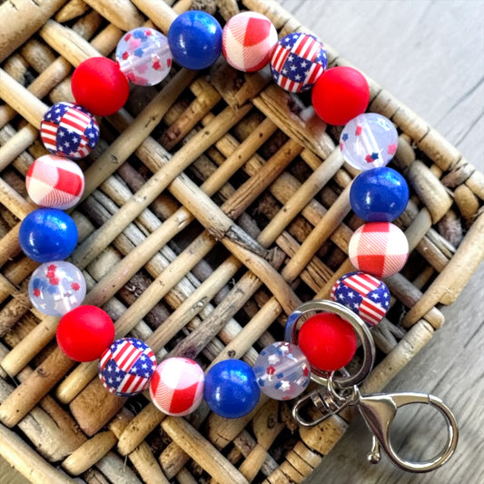CK-21-  Stars & Stripes – DIY Wristlet Kit ❤️ 🤍 💙