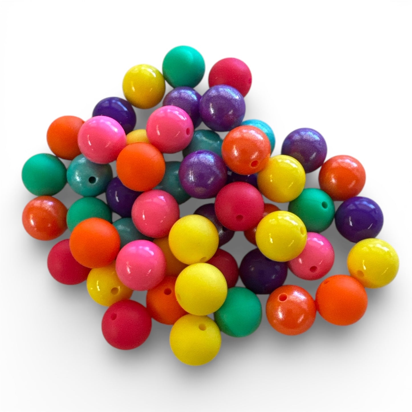 CK-9 - 🌈 Summer Sorbet – Silicone 15mm Bead Lot (50 Count) 🌈 – Ideal for Beadable Pens & Keychains