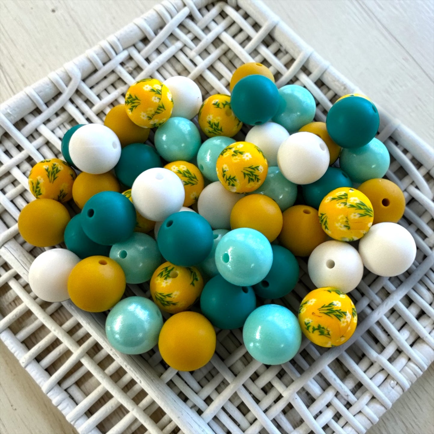 ☀️ Hello Sunshine – Silicone 15mm Bead Lot (50 Count) ☀️ – Ideal for Beadable Pens & Keychains