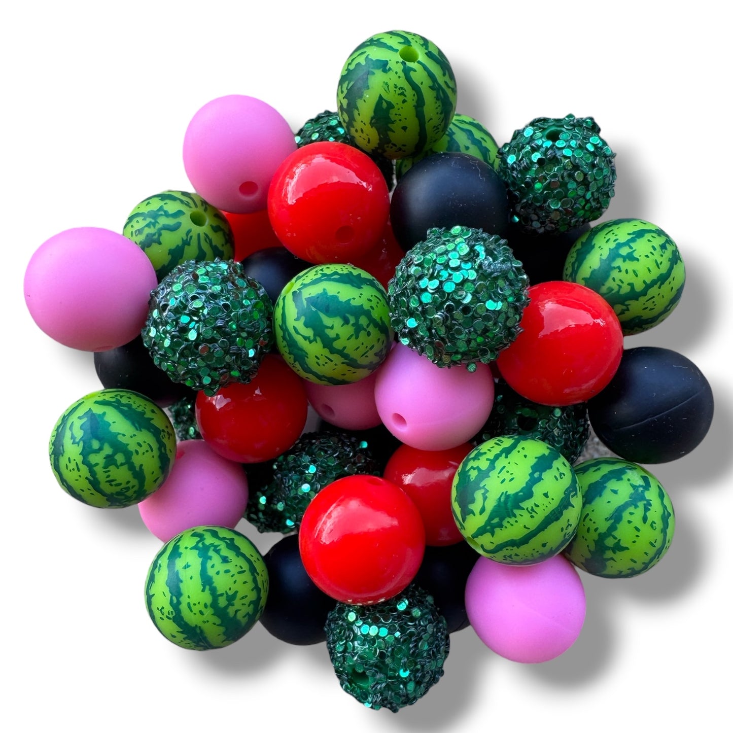 🍉 Watermelon Sugar– Silicone 15mm Bead Lot (50 Count) 🍉 – Ideal for Beadable Pens & Keychains