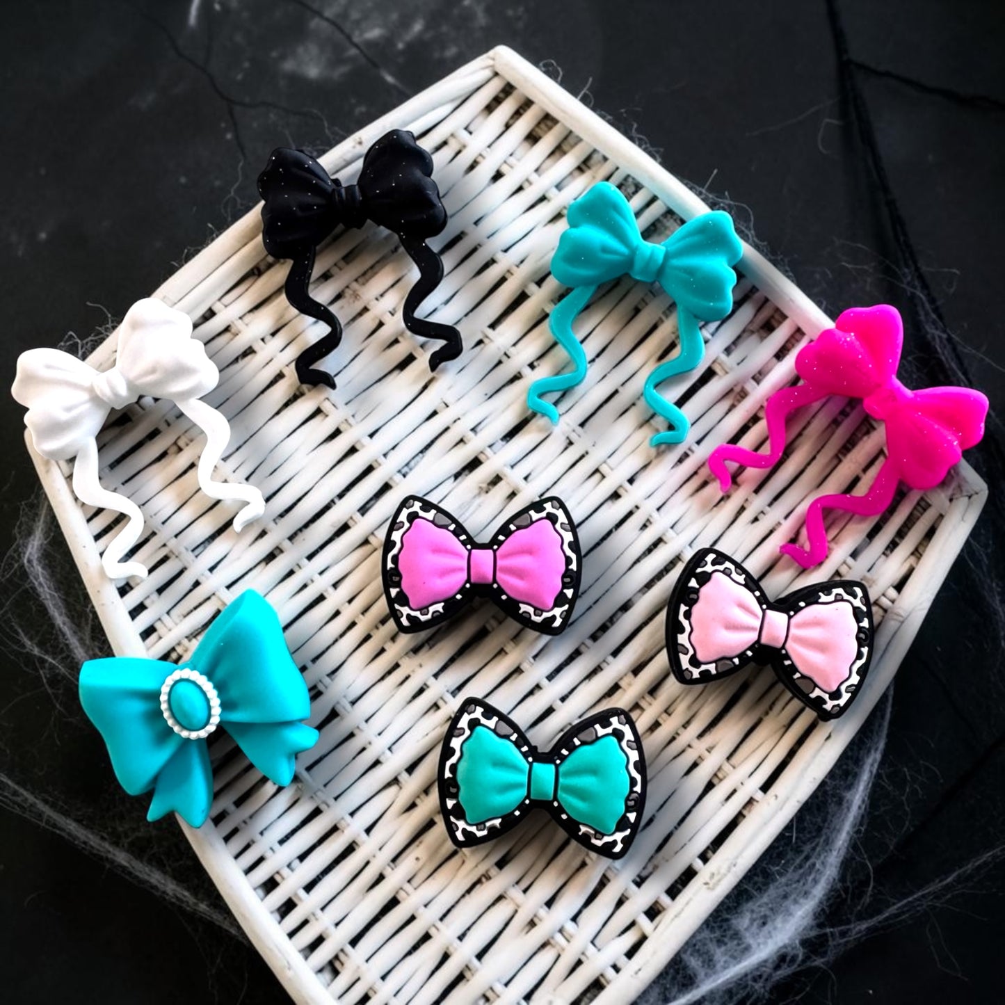 "Bow" Silicone Focal Bead Bundle Pack for Beadable Pens, Keychains, Wristlets, & Jewelry Making