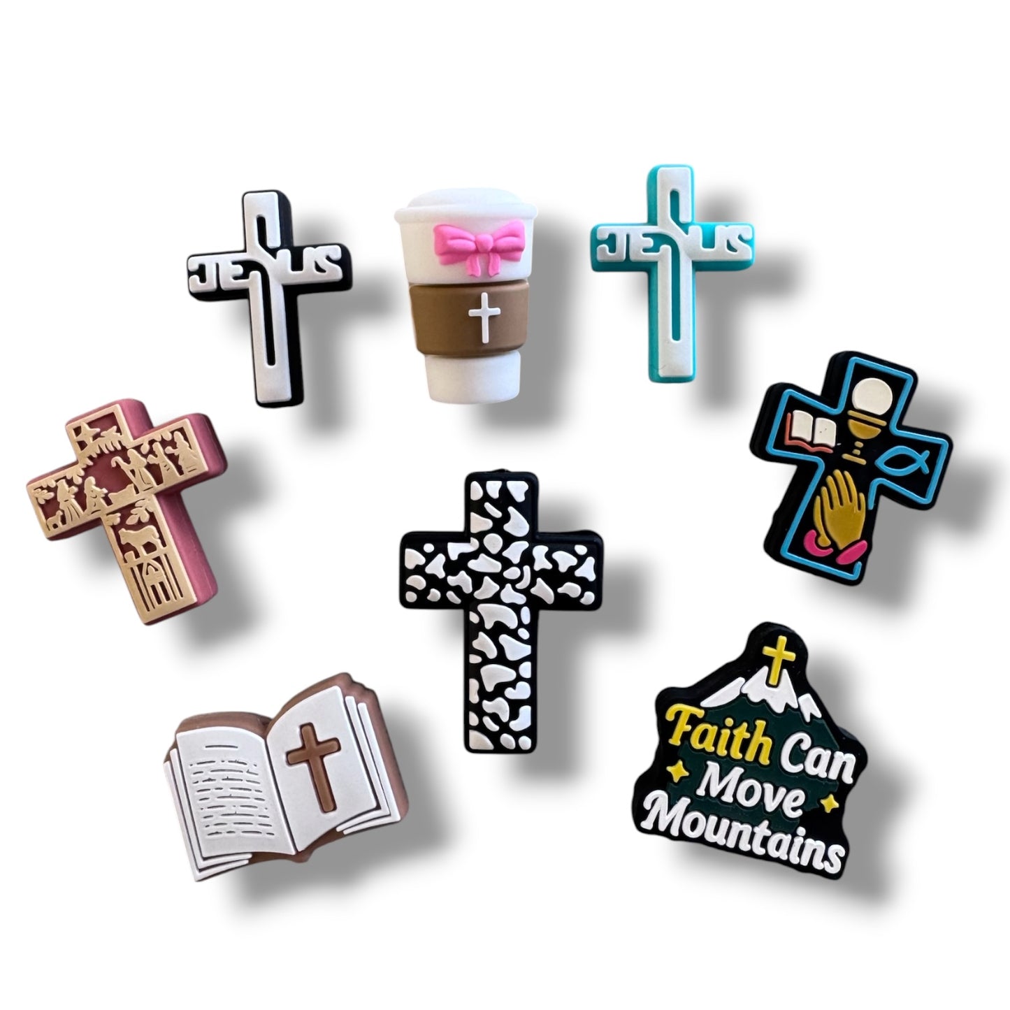 Religious Silicone Focal Bead Pack for Beadable Pens, Keychains, Wristlets, & Jewelry Making