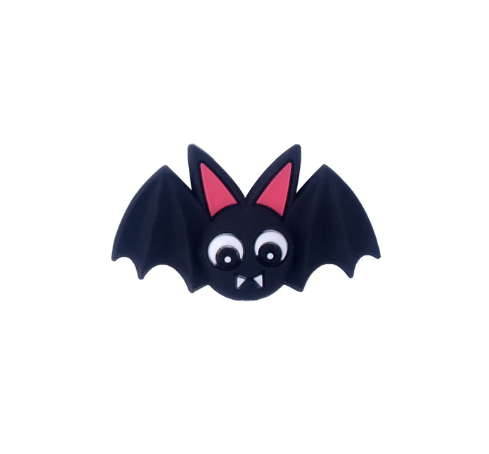 h828 - Black Bat 38mm x 24mm Silicone Focal Bead (1 Count)