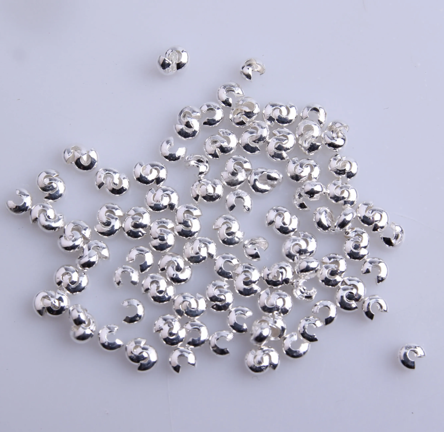 P58 - 3mm Silver Crimp Tube Covers Pack