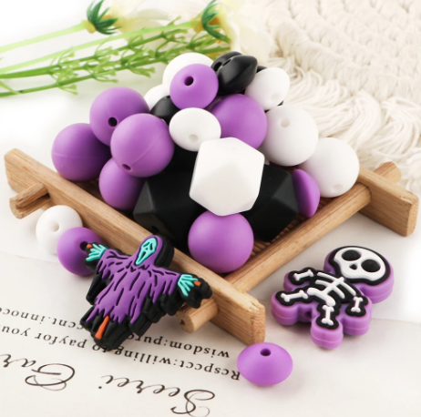 Z/501 - "Halloween"  Purple & Black Silicone Bead Kit