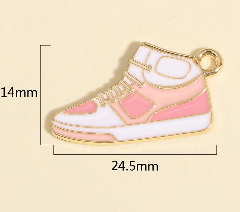 Q-A202 -Pink Sneakers Alloy Charm (1 Count)