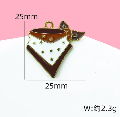 Q-A213 - Brown Bandana Alloy Charm (1 Count)