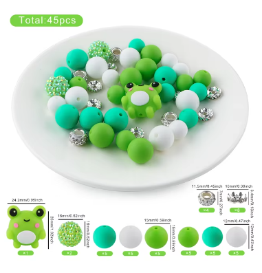 CK- 249 - "Frog 3D"  Silicone Bead Bling Kit