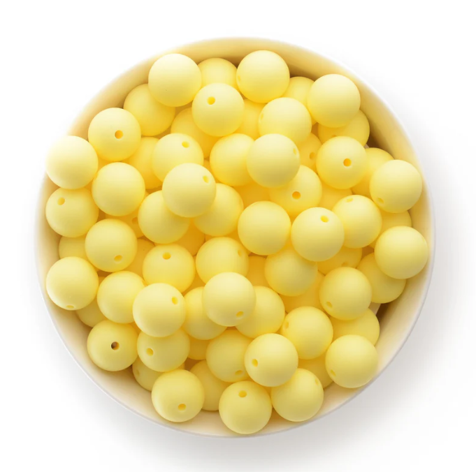 A23 - 15mm "Light Yellow" (10 Count)  Silicone beads, Craft Supplies, Keychain Making, DIY Pens