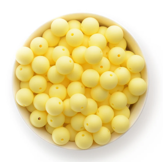 A23 - 15mm "Light Yellow" (10 Count)  Silicone beads, Craft Supplies, Keychain Making, DIY Pens