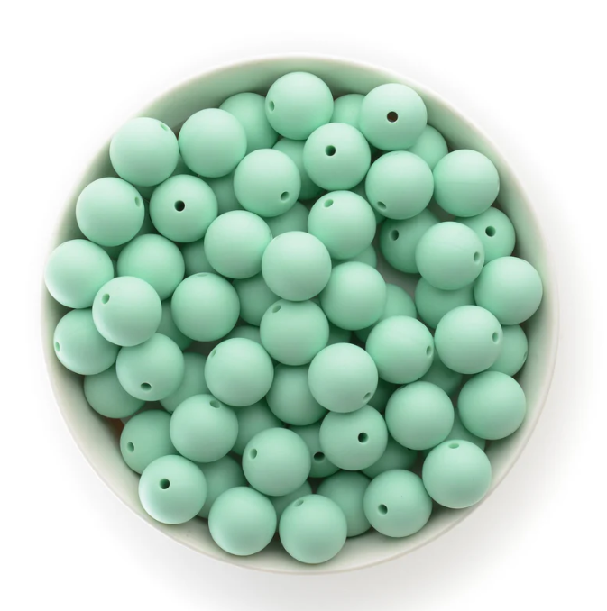 A15 - 15mm "Mint" (10 Count)  Silicone beads, Craft Supplies, Keychain Making, DIY Pens