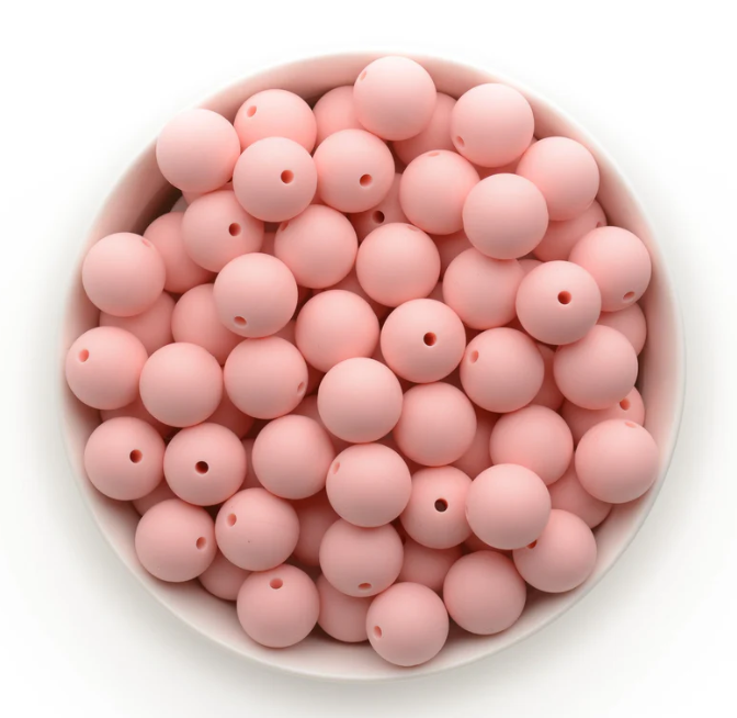 A18 - 15mm "Light Pink" (10 Count)  Silicone beads,  Craft Supplies, Keychain Making, DIY Pens