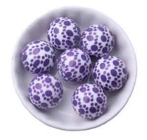 #918 - Purple Paw Acrylic Beads (1 Count)