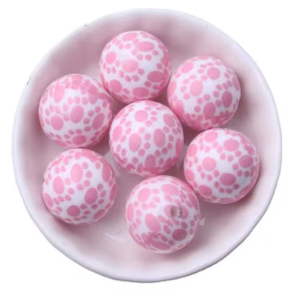 #898 - Pink Paw Acrylic Beads (1 Count)